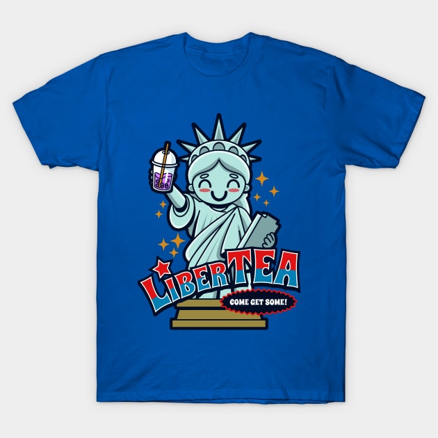 Funny Cute Kawaii Liberty Statue America Pun Meme Gift For Boba Tea Lovers T-Shirt by BoggsNicolas